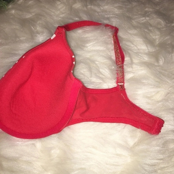 VICTORIA’S SECRET Sz 32D Red Polka Dot Bra - Picture 4 of 6